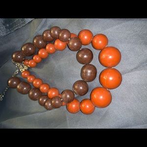 Vintage wood beaded necklaces